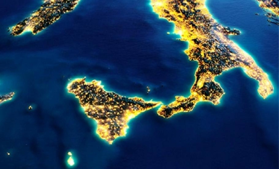 Immagine satellitare Mezzogiorno d'Italia
